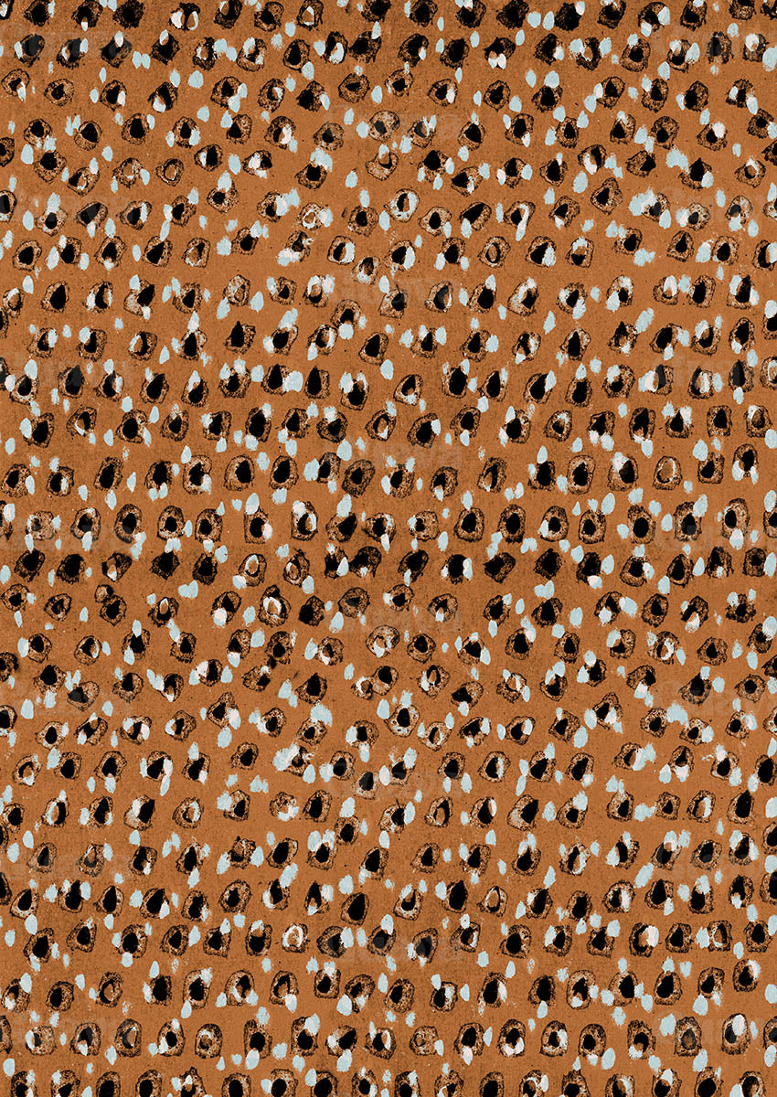 0036A- Y2K Soft Tan and Blue Dots
