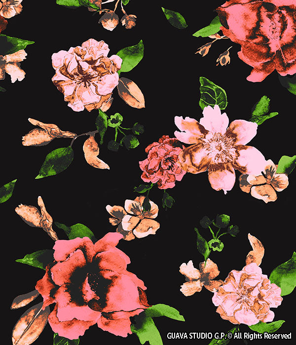 0064B- Black and Pink Peonies