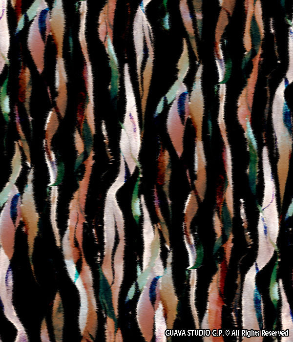 0195A- Black Watercolor Tiger Stripes