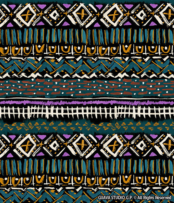 0224A- Dark Felt Tip Ethnic Stripes