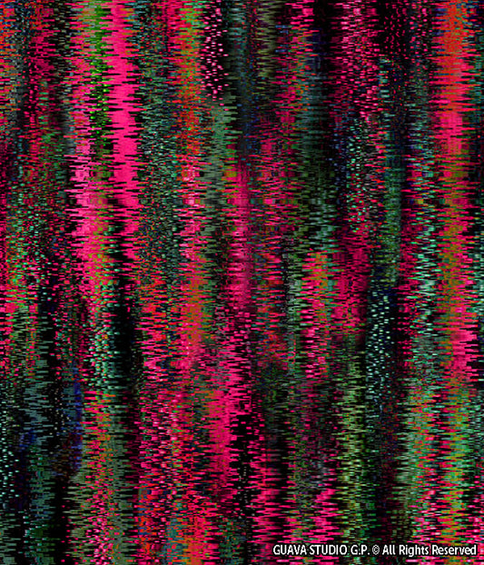 0261B- Black and Neon Textured Zigzag