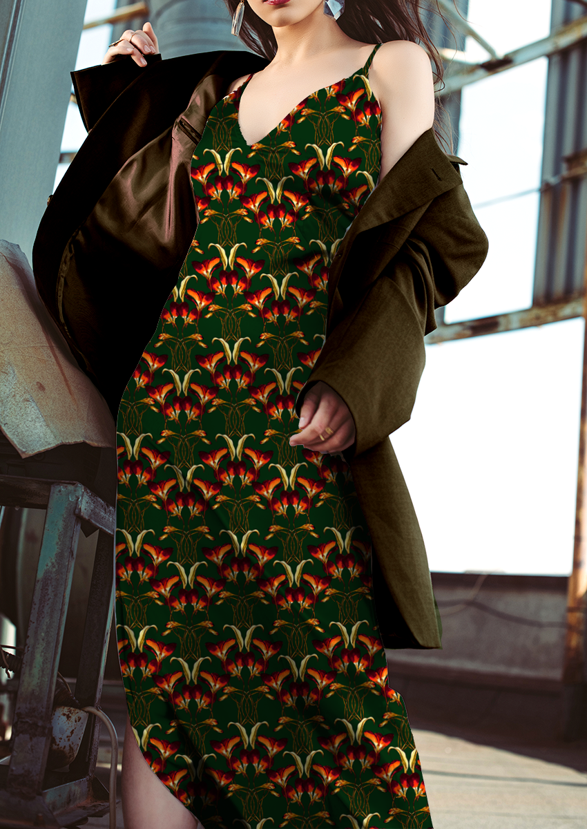 0308B- Dark Green Hand Paintd Baroque