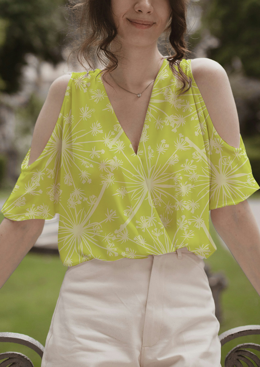 0337A- Two tone lime green dandelions