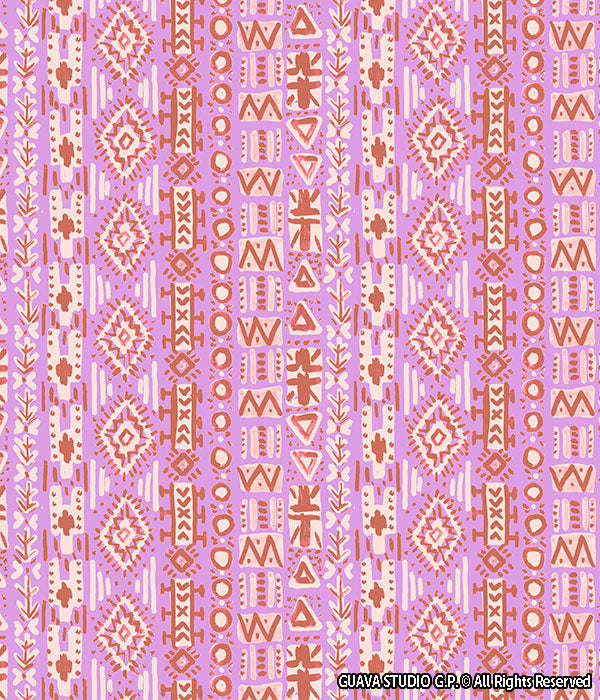 0340A- Hand Painted Lilac Ethnic Stripes
