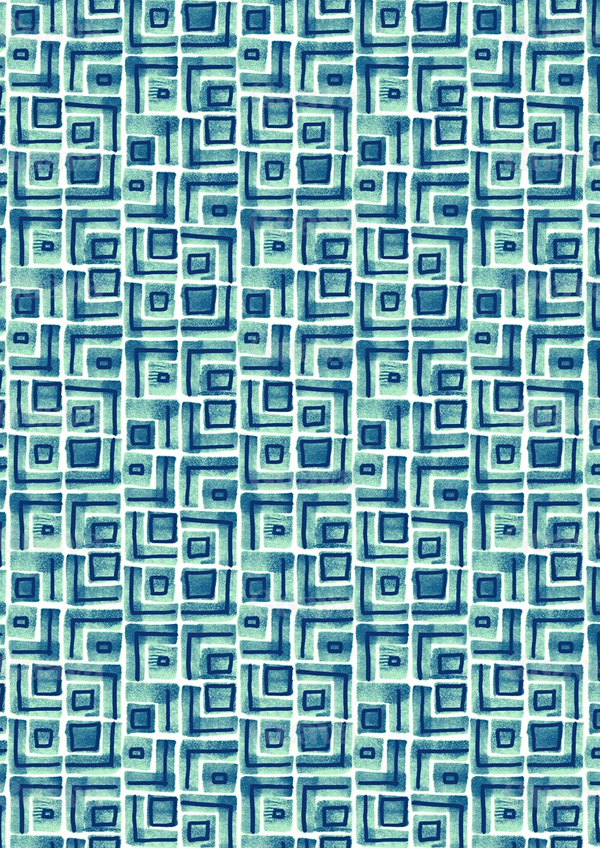 0346A- Retro Inspired Watercolor Geometric