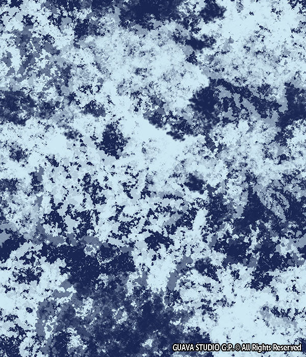 0358B- Indigo Tie Dye Abstract Print