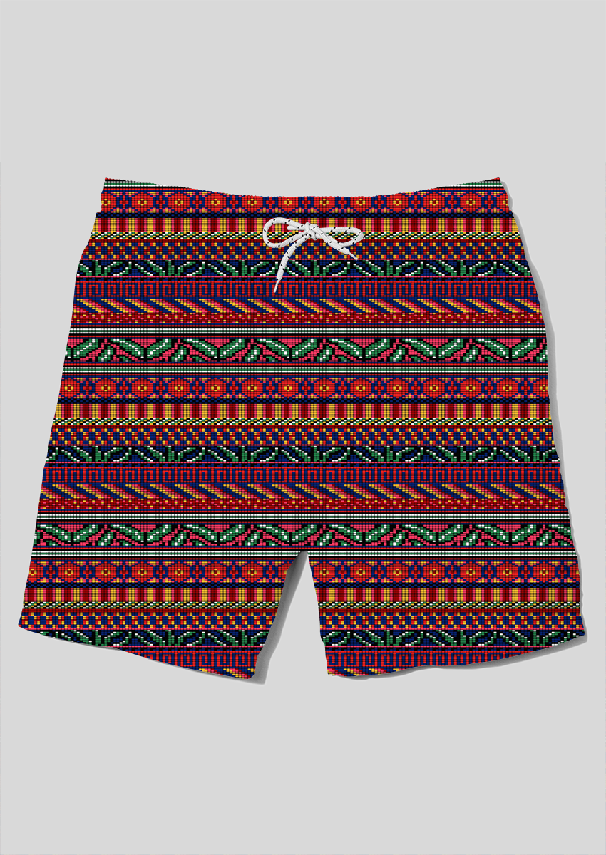 0392B- Multicolored Beaded Stripes