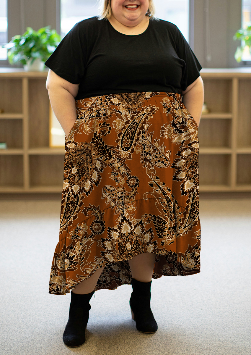 0506D- Brown Boho Kashmir Paisley