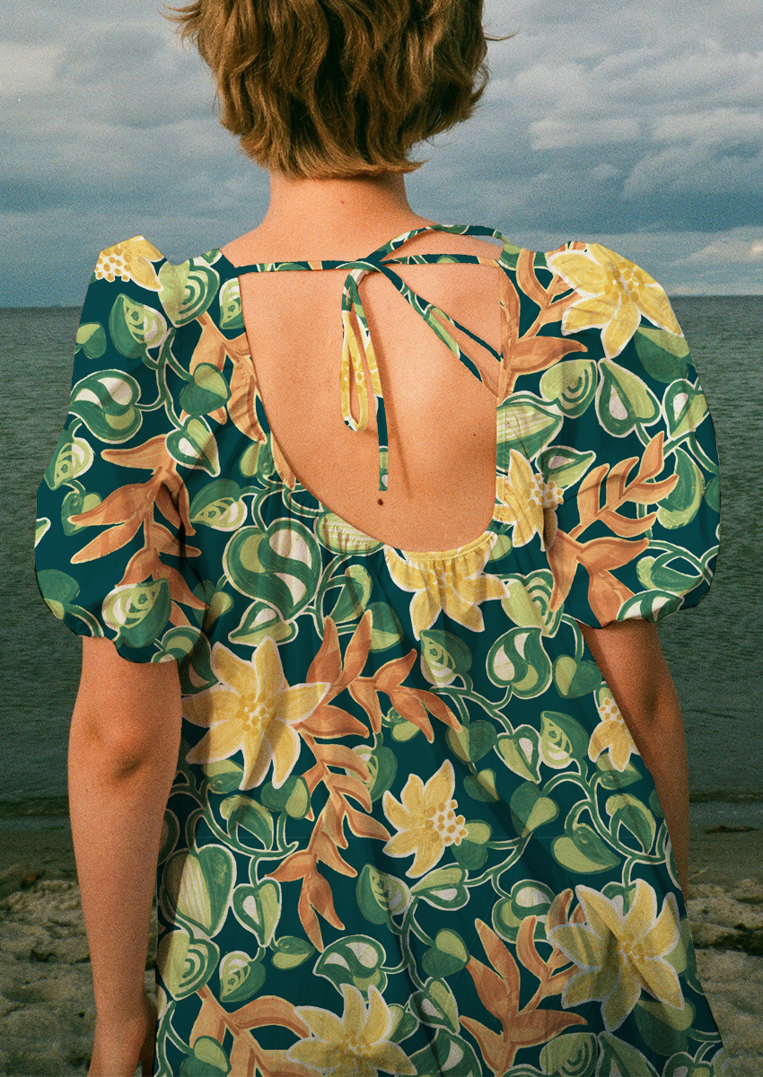 0552B- Soft Green Jungle Floral