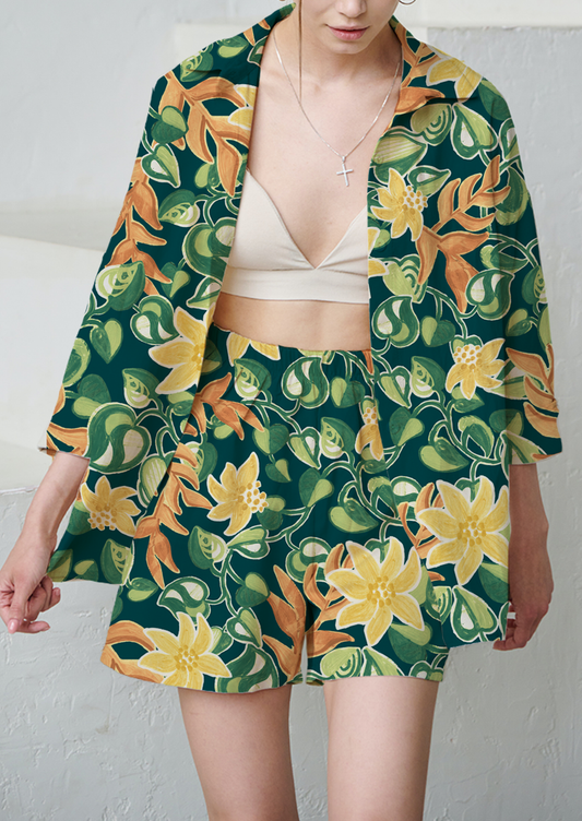 0552B- Soft Green Jungle Floral