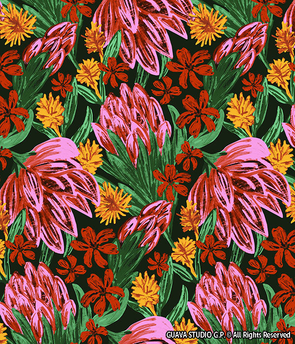 0598A - Textured Colorful Floral