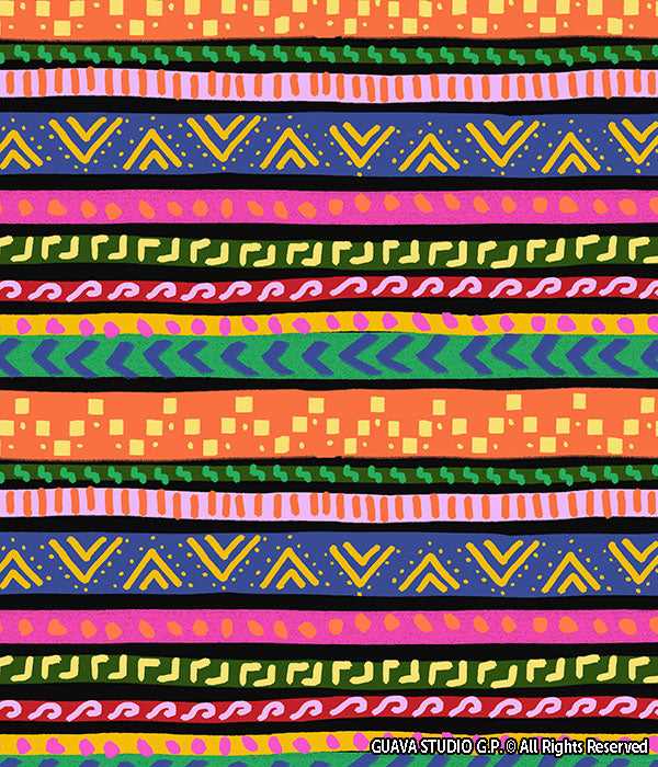 0604B - Colorful Ethnic Doodle Stripes