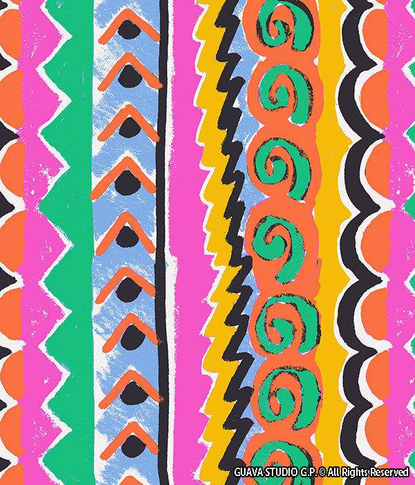 0607B- Colorful Doodle Stripes