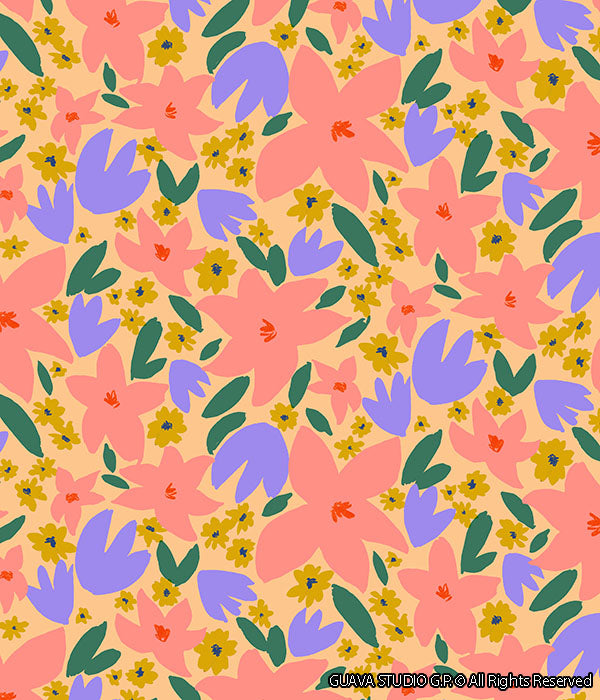 0620C - Brushstroke Hawaiian Floral
