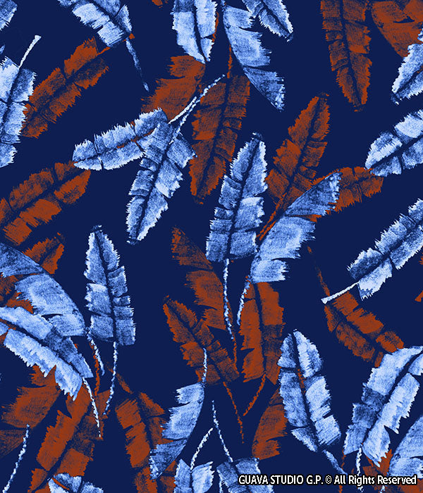 0630A - Banana Leaves Indigo Tie Dye