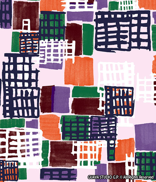 0632E - Watercolor Geo Patchwork