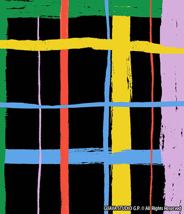 0634B - Colorful Hand Painted Plaid