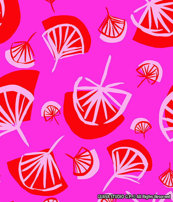 0635B - Pink and Red Abstract Leaves