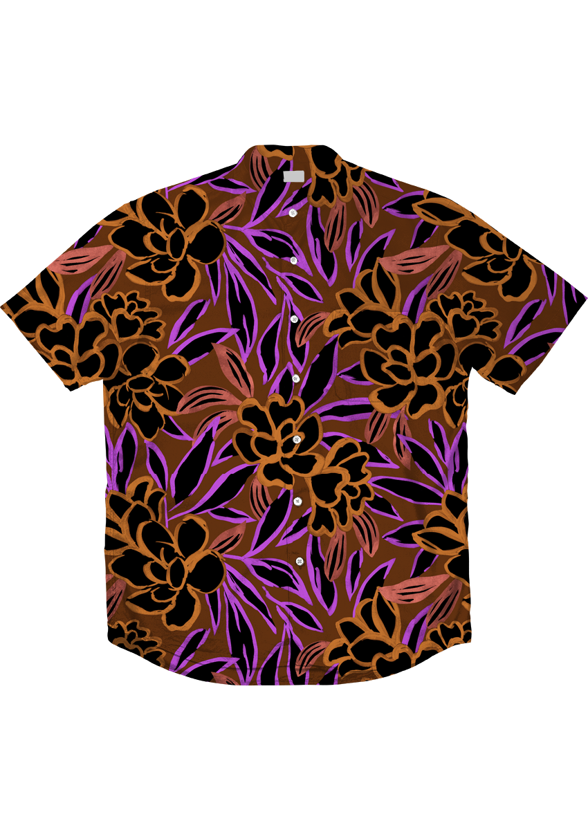 0637D- Brown Hand Drawn Peonies