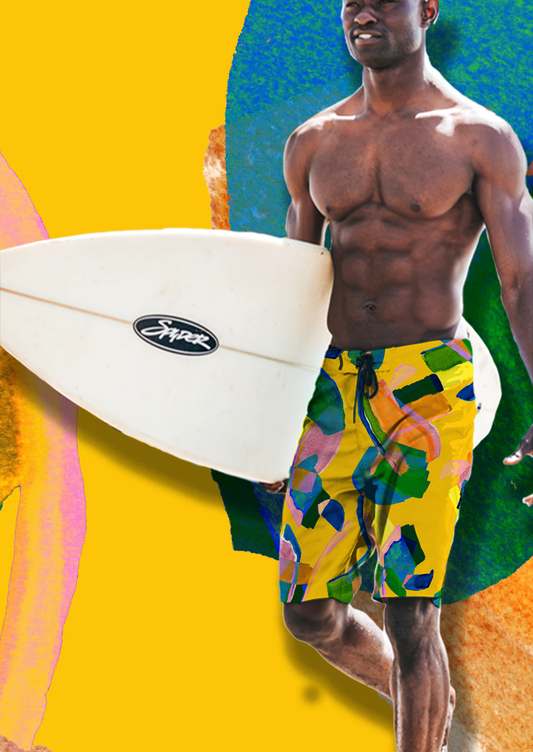 0643B- Abstract Watercolor Tropical Leaves