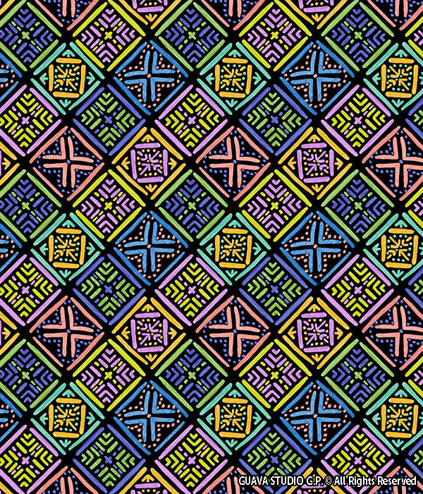 0655C- Neon Hand Drawn Colorful Tiles