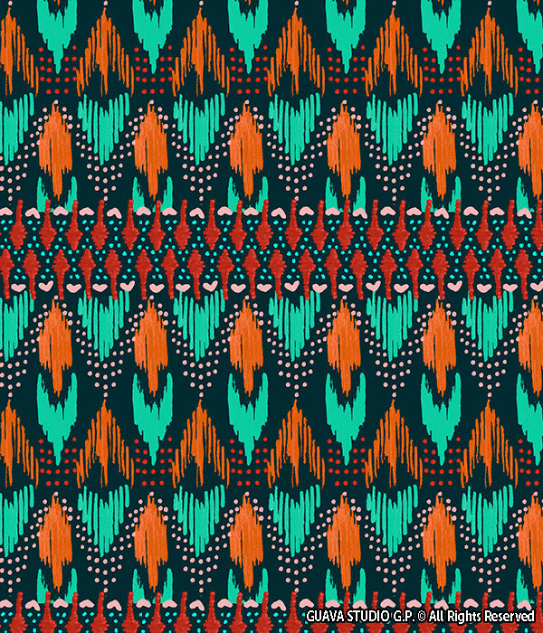 0660B- Bright Coloured Ikat Stripes
