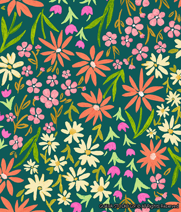 0663C- Liberty Inspired Painted Ditsy Floral