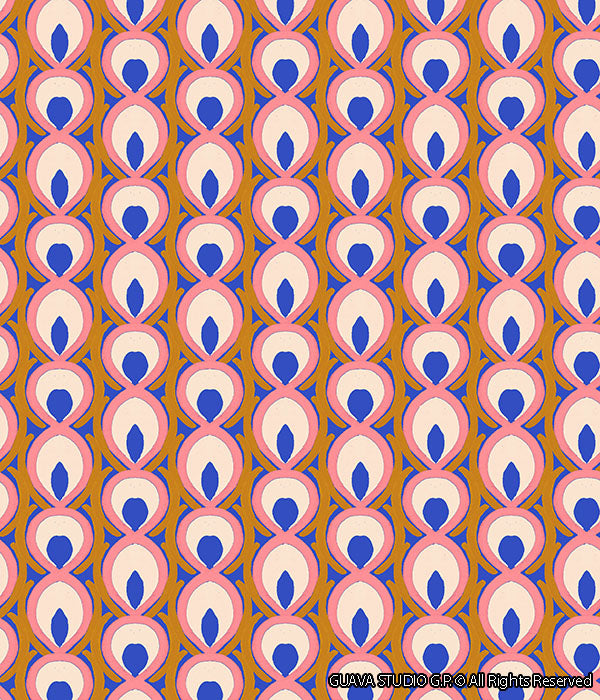 0665C- Art Deco Pastel Peacock Feathers