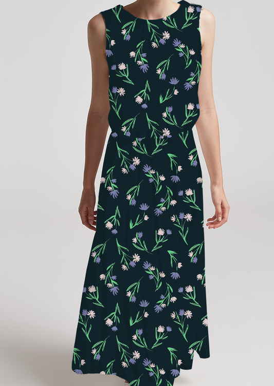 0666D- Grunge Dark Disty Romantic Floral