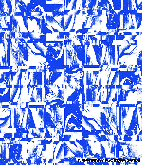0698E- Blue and White Marbled Patchwork