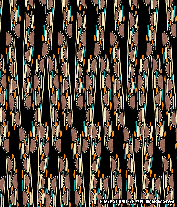 0714D- Hand Drawn Geo Shapes Stripes