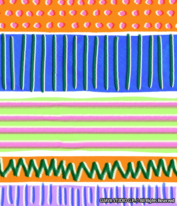 0717B- Abstract Doodle Stripes