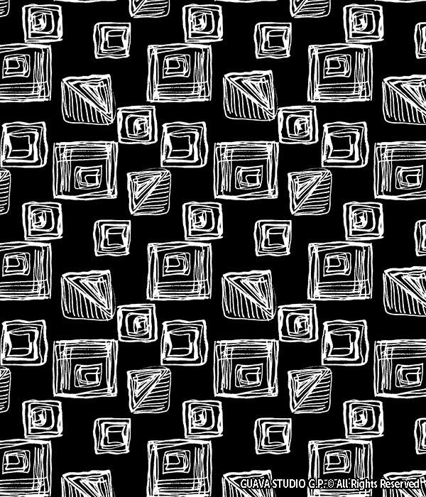 0717C- Black and White Non-Print Outline Geo