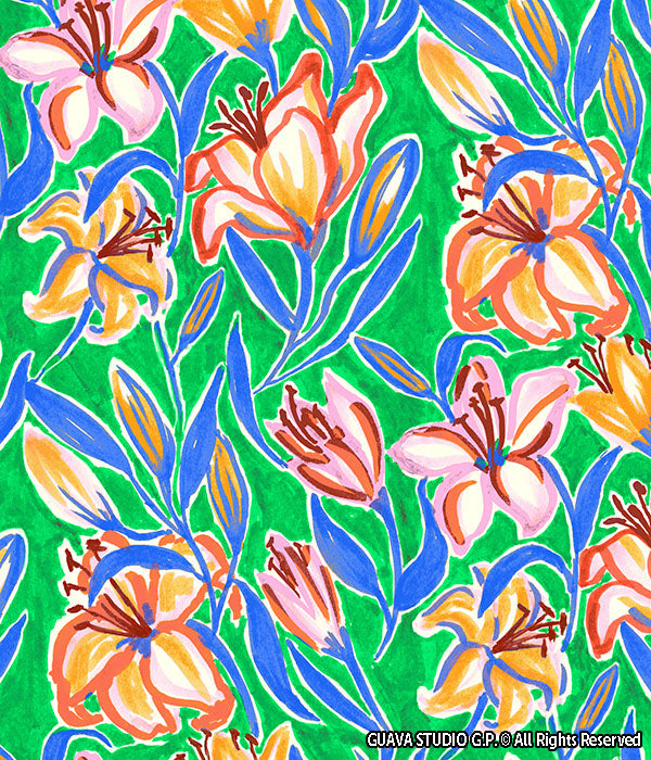 0734D- Hand Painted Lilies (2 color options)