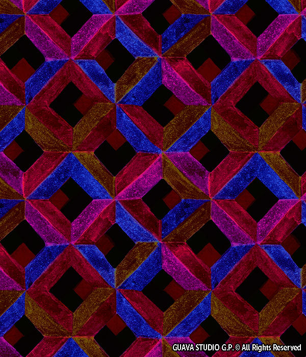 0734E- Velvet Burgundy and Pink Mosaic