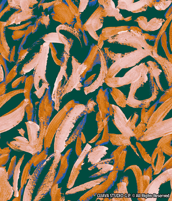 0789A- Lime Green Abstract Brushstroke Flora