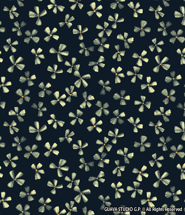 0792A- Midnight Blue and Light Yellow Ditsy