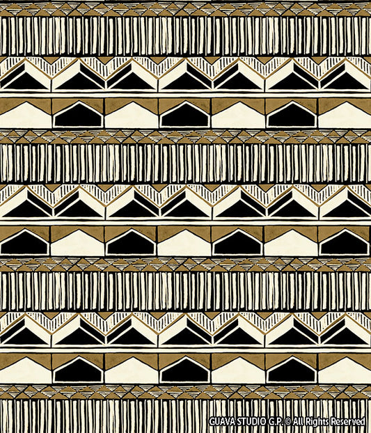 0796C- Black & Gold Watercolor Geo Stripes