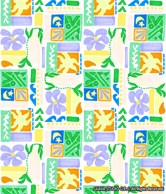 0797A- Lavender and Green Summer Patchwork