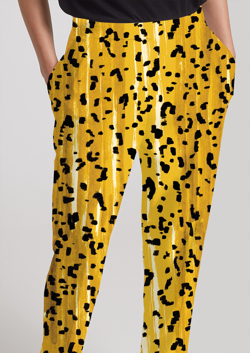 0800B- Hand Painted Black and Gold Mini Cheetah