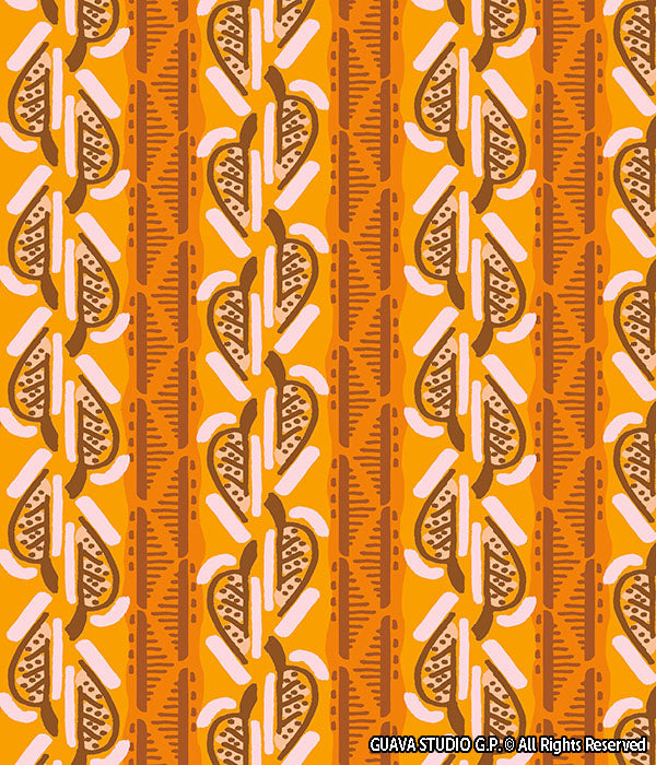 0805B- Mustard and Brown Ethnic Stripes