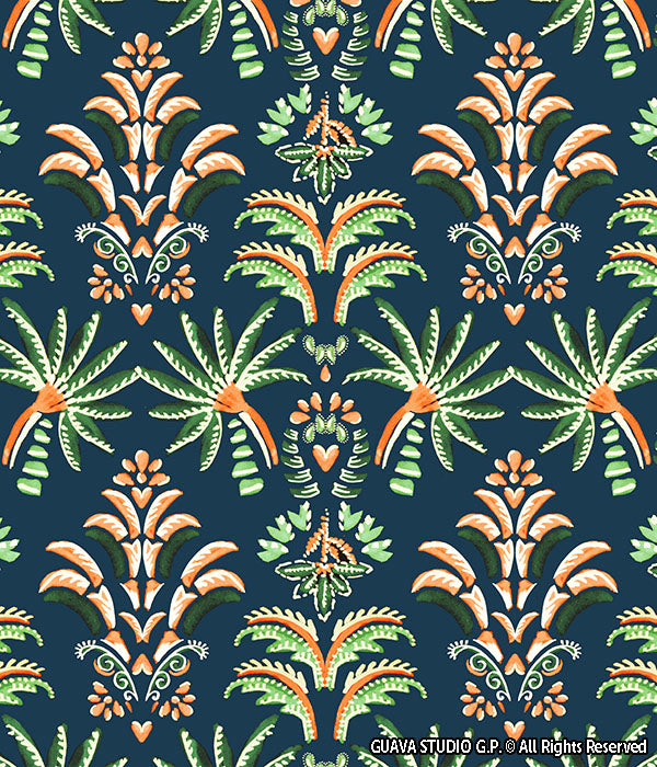 0805D- Hand Painted Tropical Print