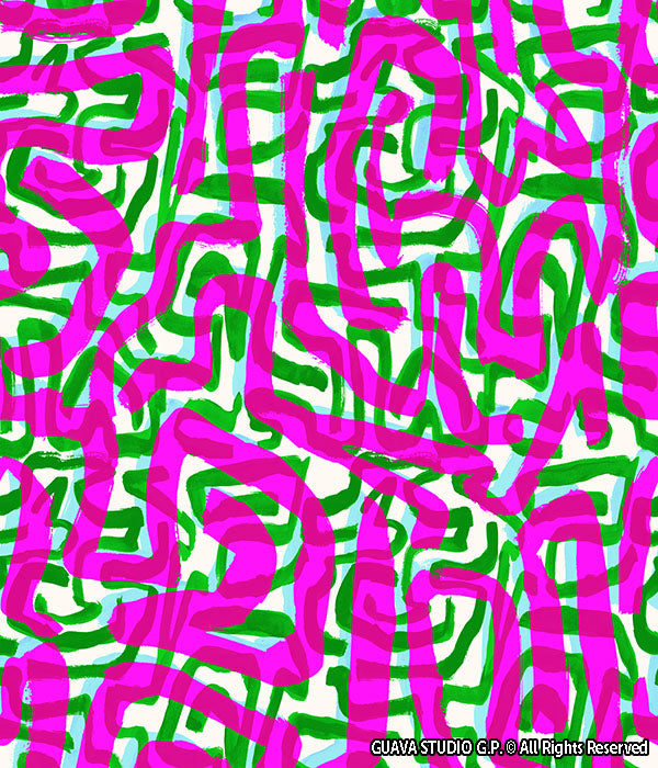 0809F- Pink and Green Abstract Street Art