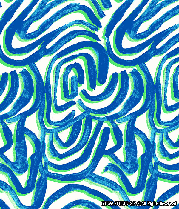 0810A- Blue Teal Green Brushstroke Markings
