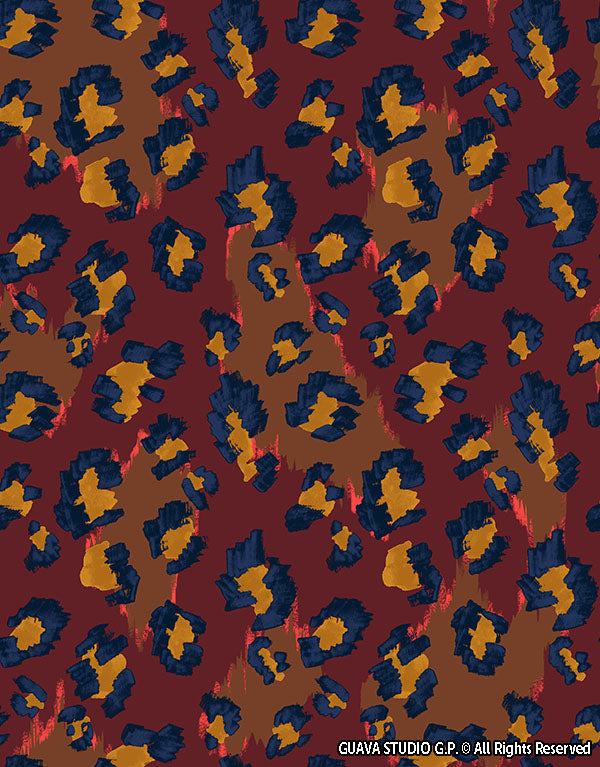 0822A- Burgundy Navy and brown Cheetah