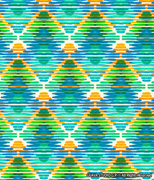 0824A- Teal and Yellow Textured Zig Zag