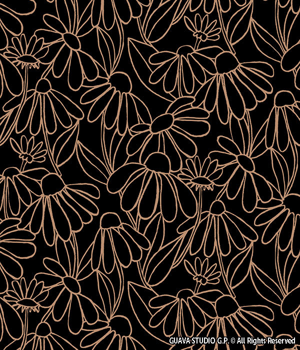 0830D- Black and Brown Daisies