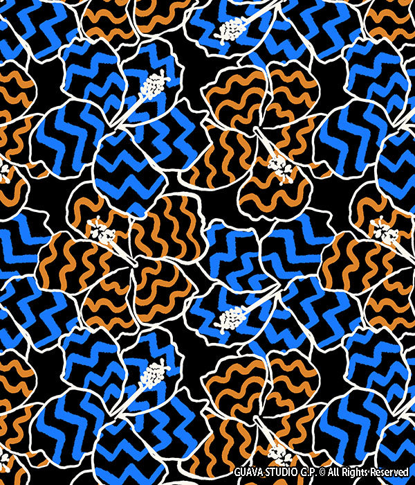 0832B- Graphic Zigzag Hibiscus