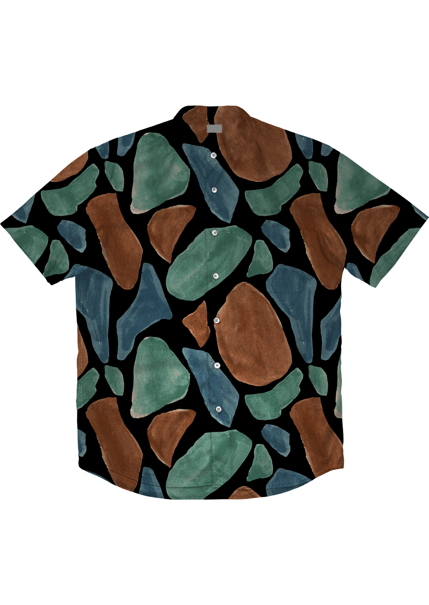 0841A- Rust and Dark Teal Irregular Shapes