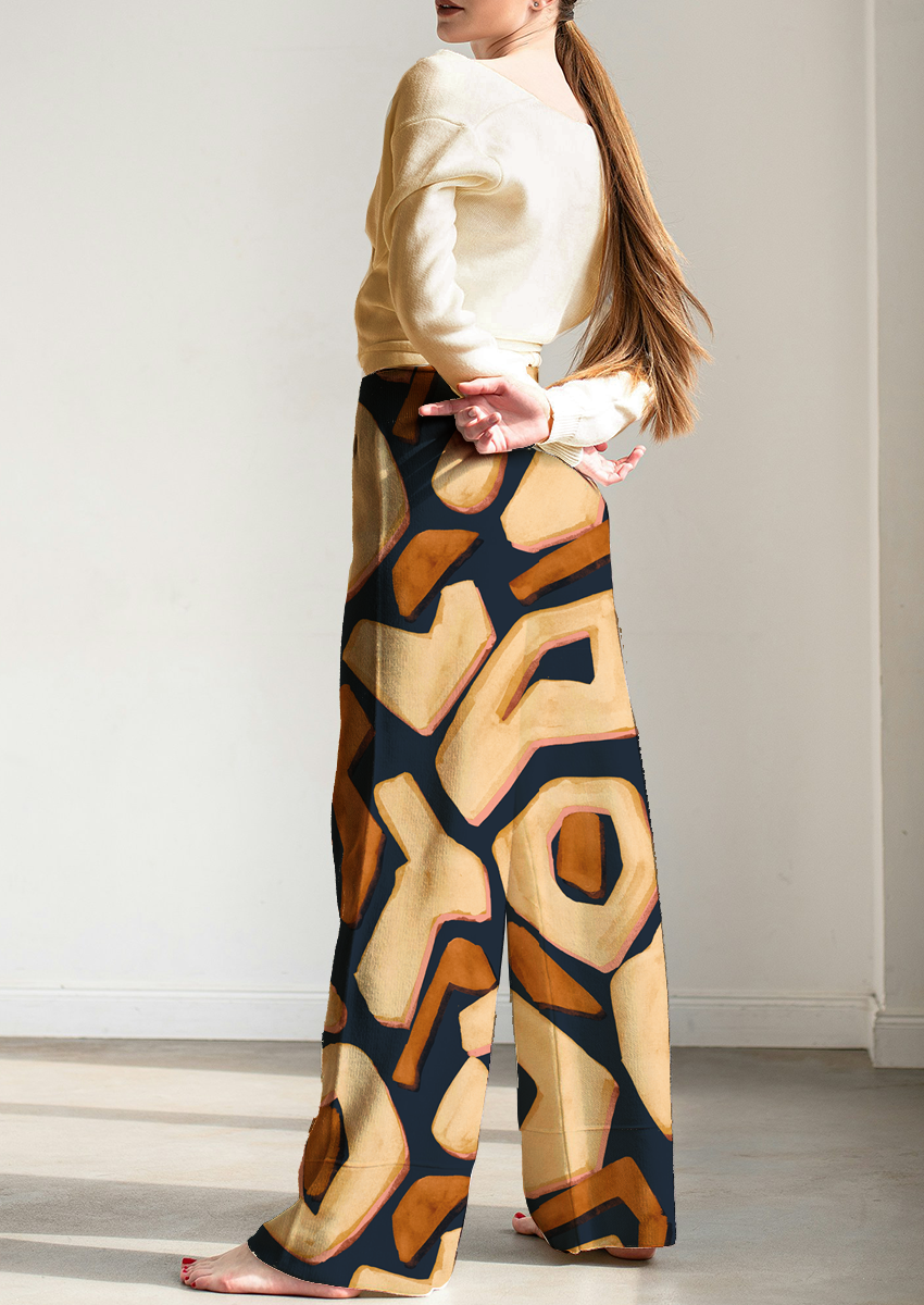 0845B- Abstract Hand Painted Geo Leopard